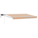vidaXL Handbediende luifel met LED's Blauw en Wit 2,5 x 2 m