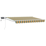 vidaXL Handbediende luifel met LED's Blauw en Wit 2,5 x 2 m