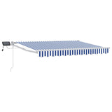 vidaXL Handbediende luifel met LED's Blauw en Wit 2,5 x 2 m