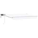 vidaXL Handbediende luifel met LED's Blauw en Wit 2,5 x 2 m