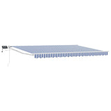 vidaXL Handbediende luifel met LED's Blauw en Wit 2,5 x 2 m