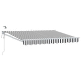 vidaXL Electric Retractable Awning Blue and White 2.5 x 2 m