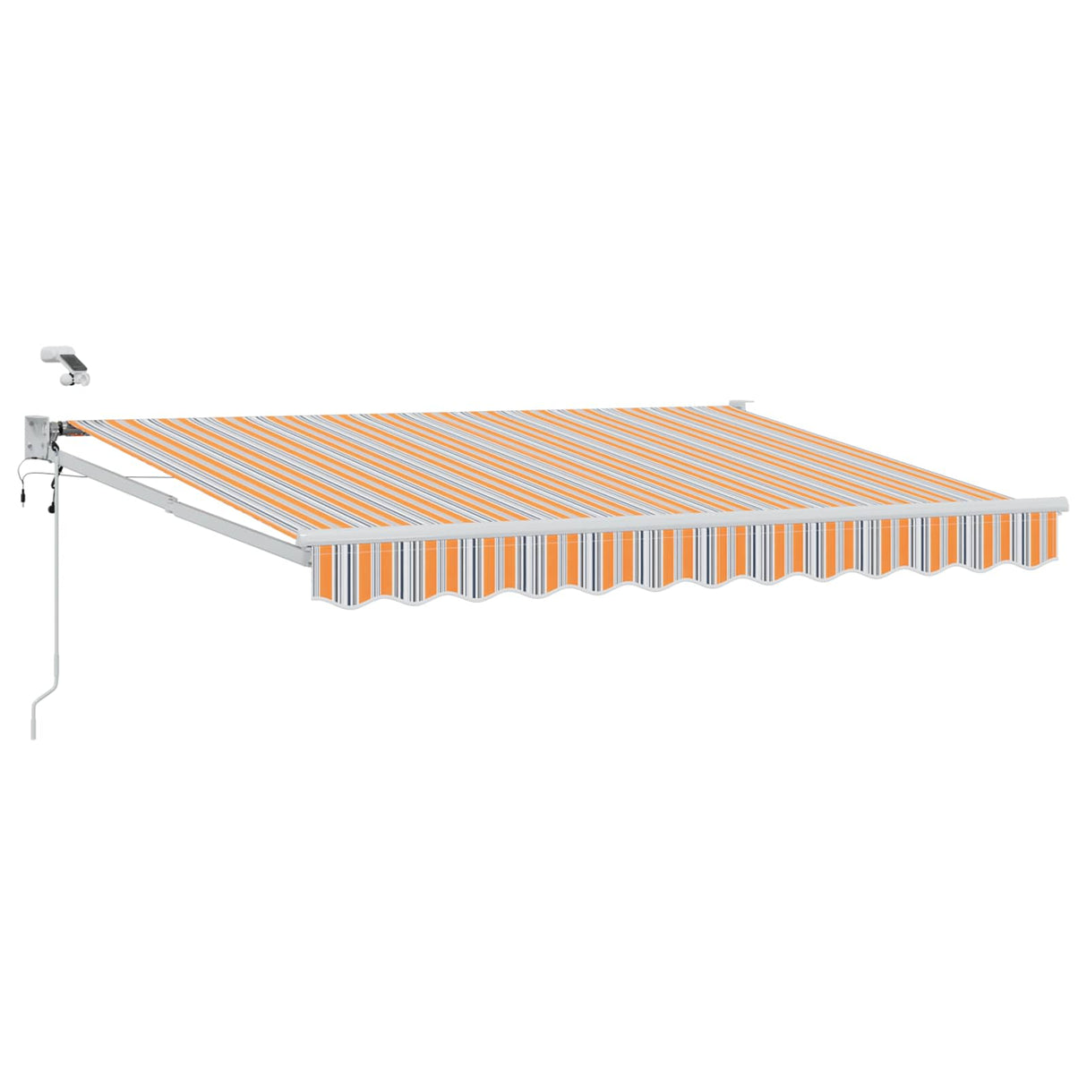 vidaXL Electric Retractable Awning Blue and White 2.5 x 2 m