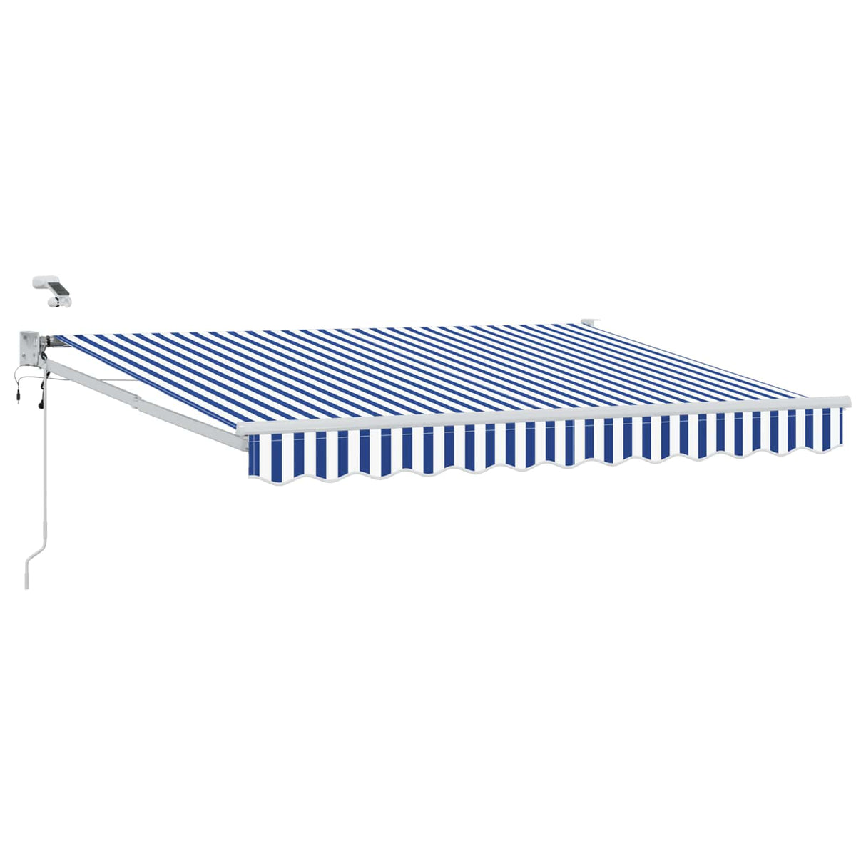 vidaXL Electric Retractable Awning Blue and White 2.5 x 2 m