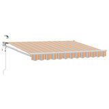 vidaXL Electric Retractable Awning Blue and White 2.5 x 2 m