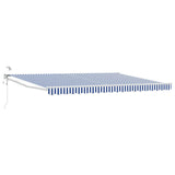 vidaXL Electric Retractable Awning Blue and White 2.5 x 2 m