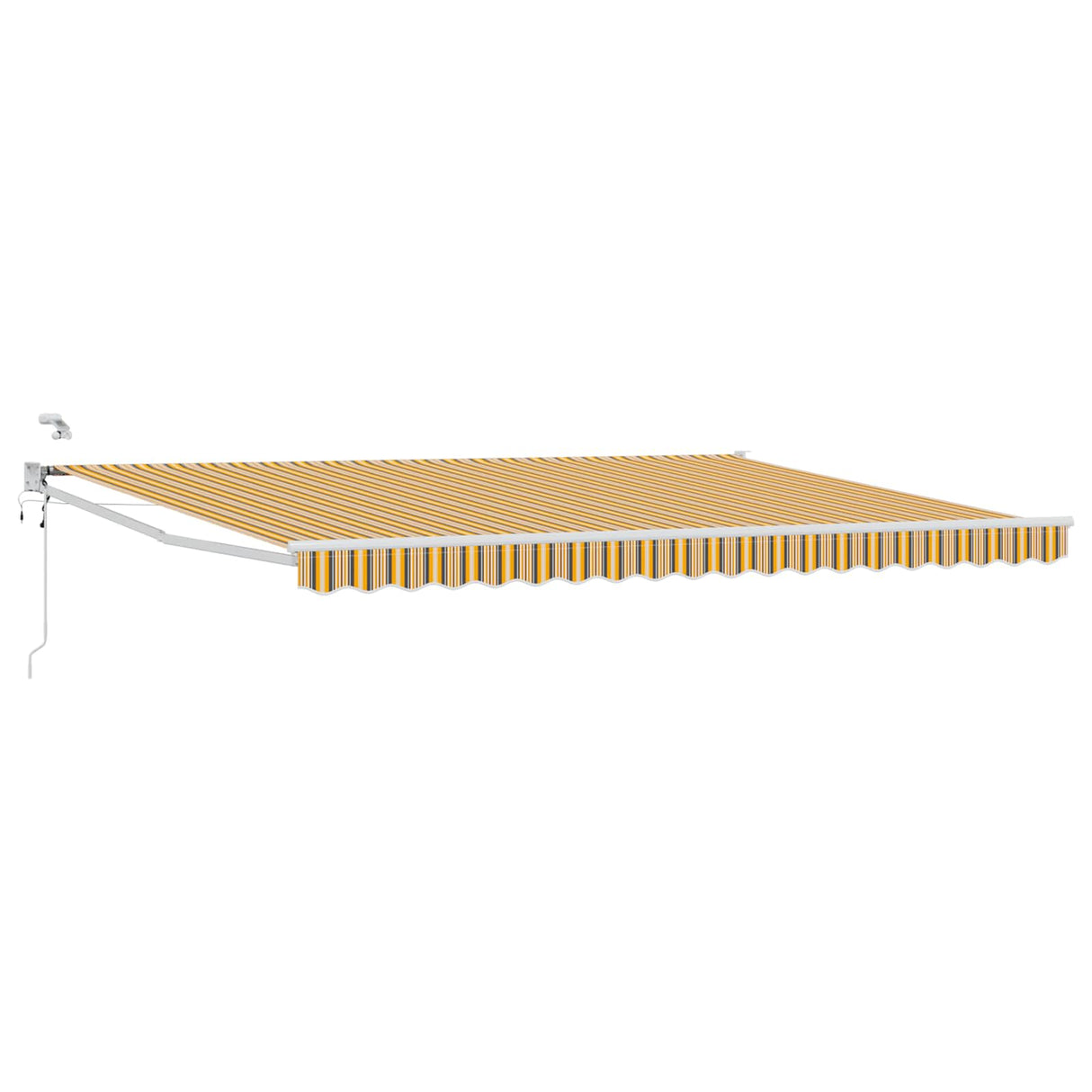 vidaXL Electric Retractable Awning Blue and White 2.5 x 2 m