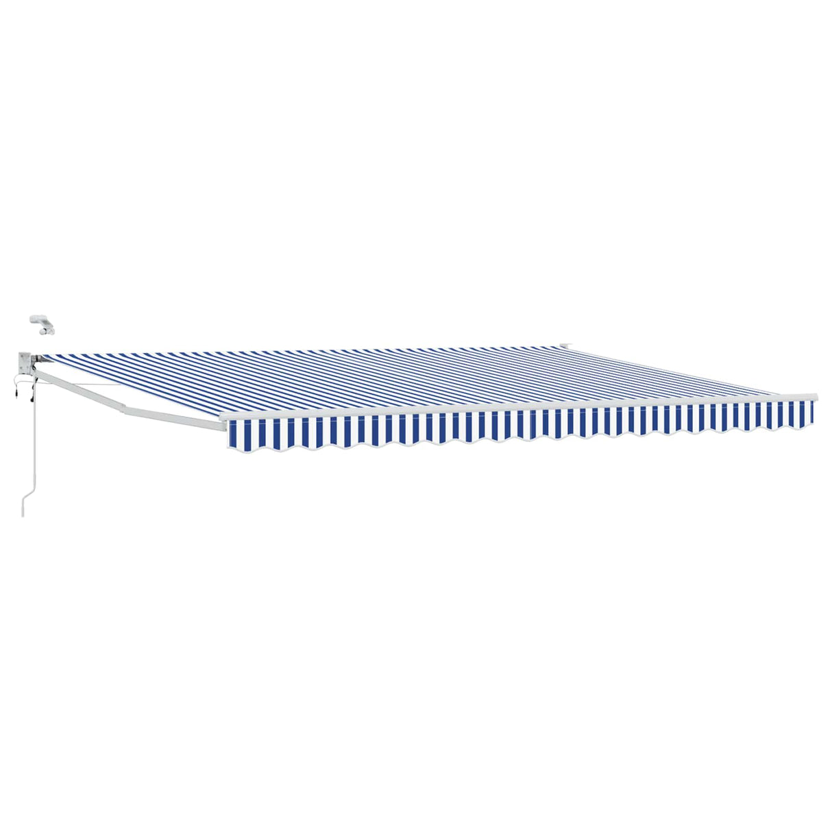 vidaXL Electric Retractable Awning Blue and White 2.5 x 2 m