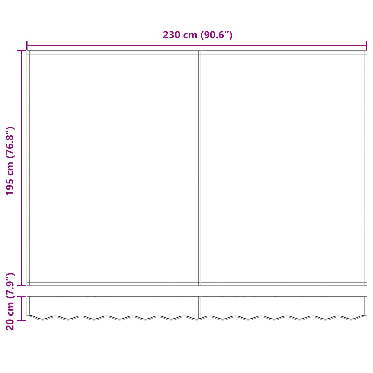 vidaXL Electric Retractable Awning Blue and White 2.5 x 2 m