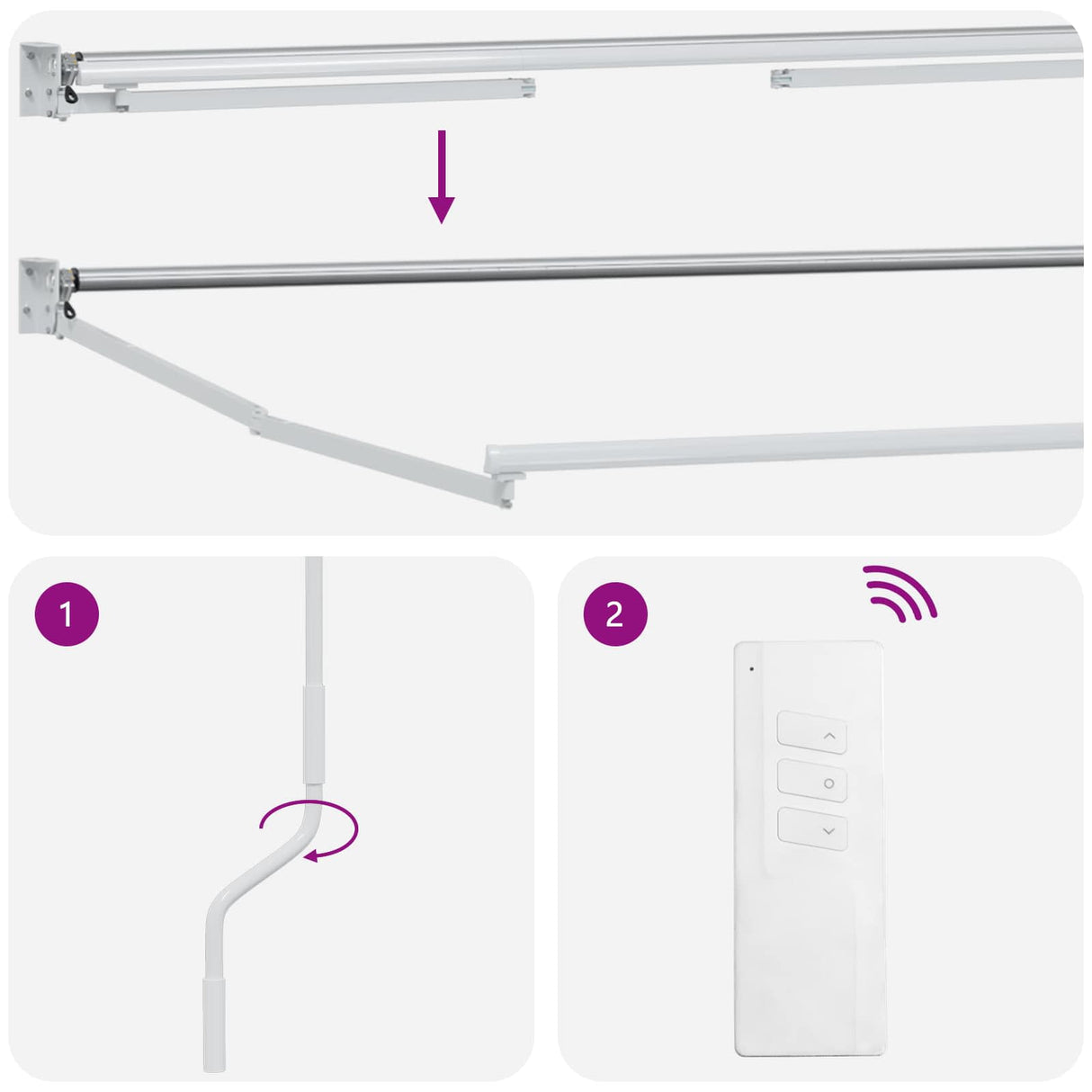 vidaXL Electric Retractable Awning Blue and White 2.5 x 2 m