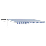 vidaXL Electric Retractable Awning Blue and White 2.5 x 2 m
