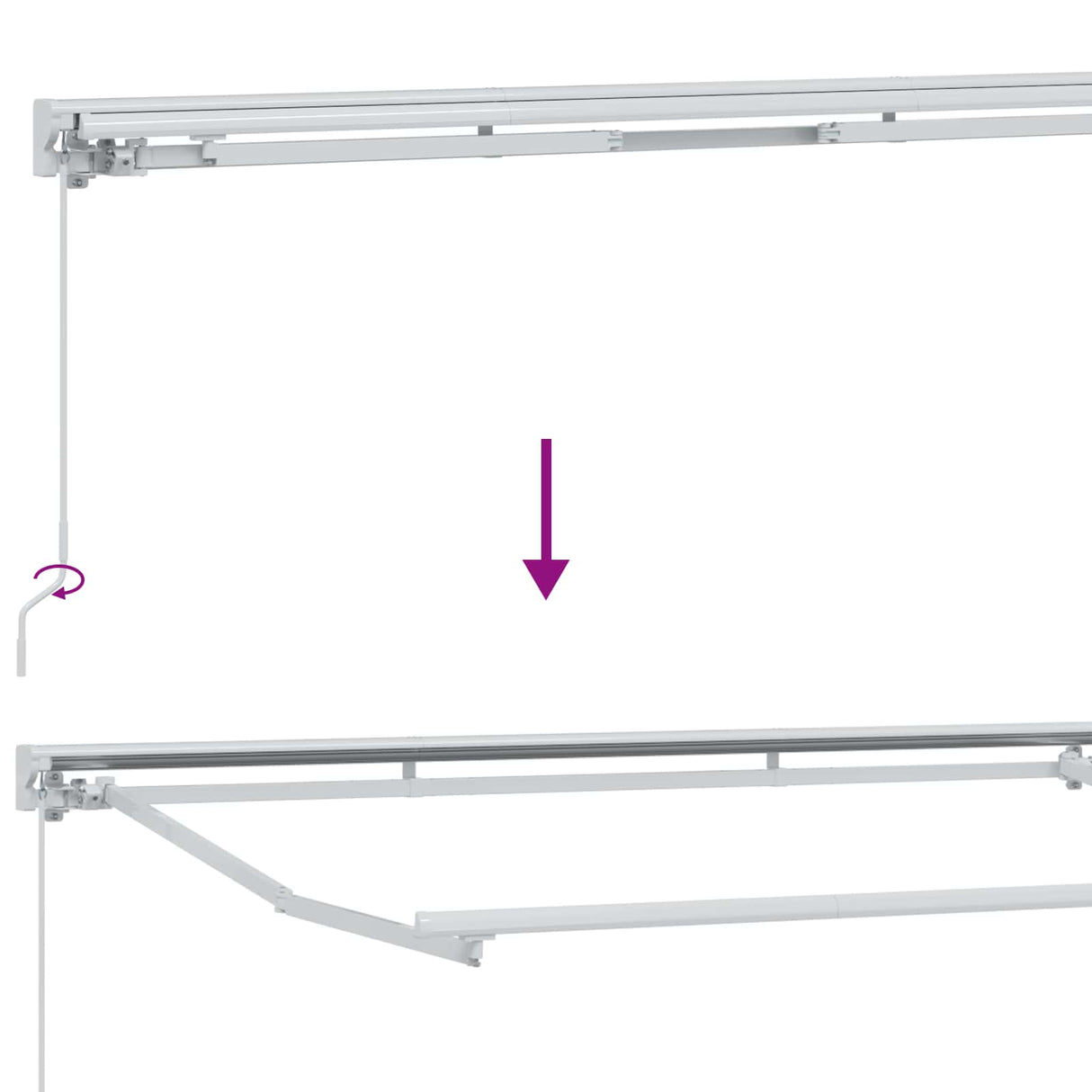 vidaXL Handbediende luifel met LED's Blauw en Wit 2,5 x 2 m
