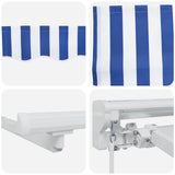 vidaXL Handbediende luifel met LED's Blauw en Wit 2,5 x 2 m