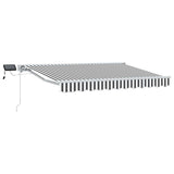 vidaXL Handbediende luifel met LED's Blauw en Wit 2,5 x 2 m
