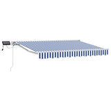vidaXL Handbediende luifel met LED's Blauw en Wit 2,5 x 2 m