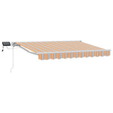 vidaXL Handbediende luifel met LED's Blauw en Wit 2,5 x 2 m