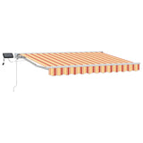 vidaXL Handbediende luifel met LED's Blauw en Wit 2,5 x 2 m