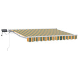 vidaXL Handbediende luifel met LED's Blauw en Wit 2,5 x 2 m