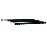 vidaXL Handbediende luifel met LED's Blauw en Wit 2,5 x 2 m