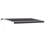 vidaXL Handbediende luifel met LED's Blauw en Wit 2,5 x 2 m