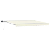 vidaXL Handbediende luifel met LED's Blauw en Wit 2,5 x 2 m