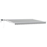 vidaXL Handbediende luifel met LED's Blauw en Wit 2,5 x 2 m