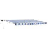vidaXL Handbediende luifel met LED's Blauw en Wit 2,5 x 2 m