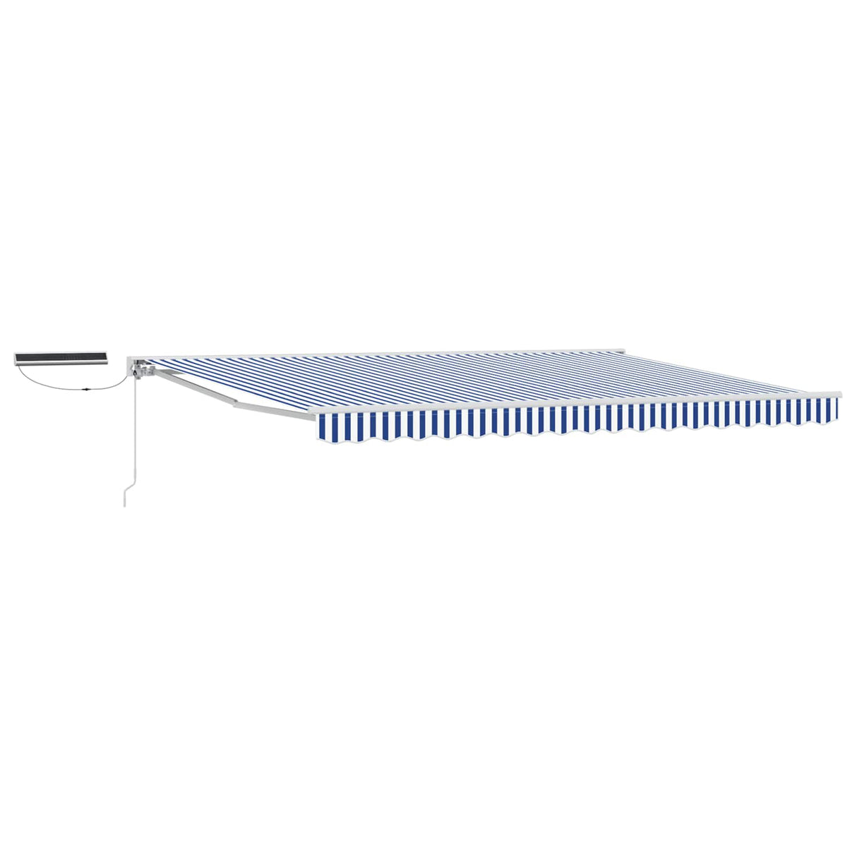 vidaXL Elektrisch Uitschuifbare Zonneluifel Blauw en Wit 2,5 x 2 m