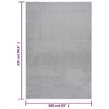 vidaXL Vloerkleed wasbaar korte pool anti-slip 160x230 cm antraciet