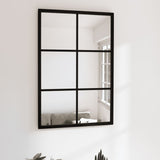 vidaXL Wandspiegels 2 st 80x60 cm metaal zwart
