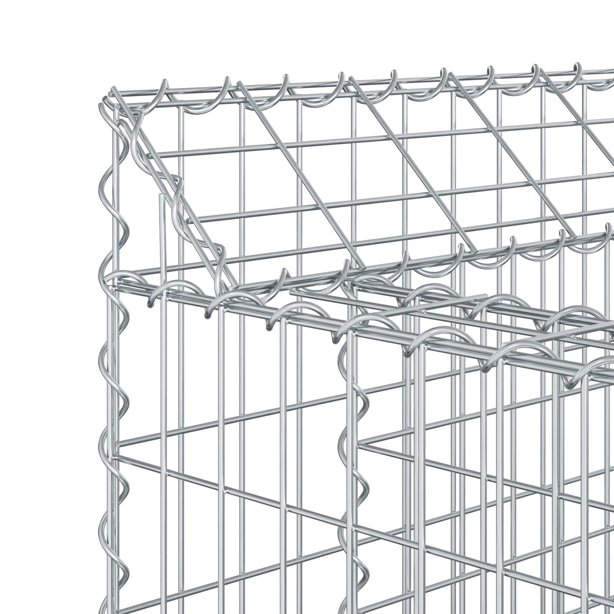 vidaXL Gabion verhoogd bed 2 pcs Zilver 300 x 50 x 60 cm