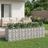 vidaXL Gabion verhoogd bed 2 pcs Zilver 300 x 50 x 60 cm