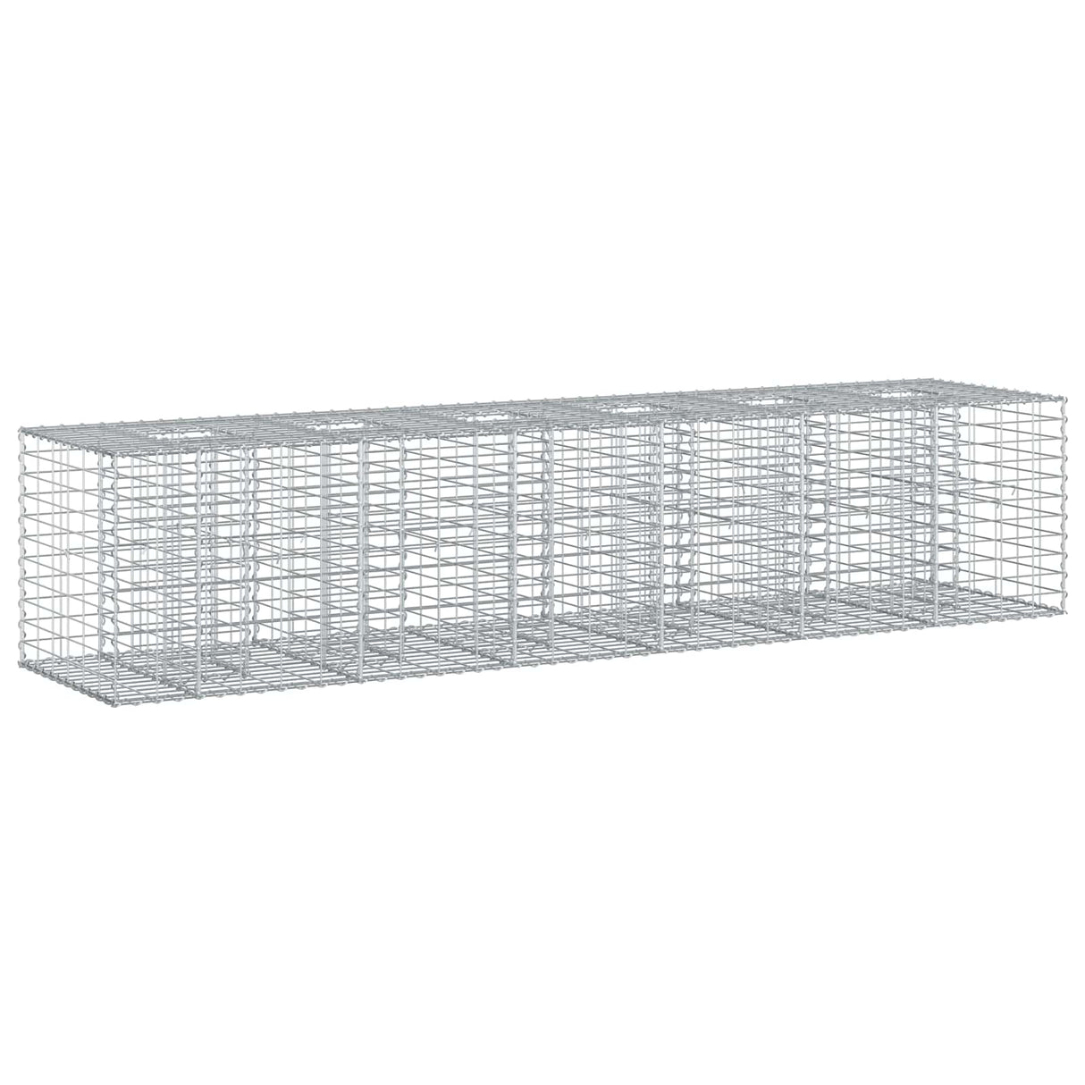 vidaXL Gabion verhoogd bed 2 pcs Zilver 260 x 60 x 55 cm