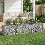 vidaXL Gabion verhoogd bed 2 pcs Zilver 260 x 60 x 55 cm