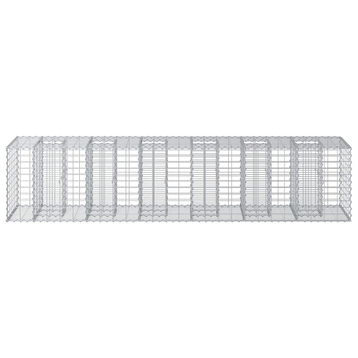 vidaXL Gabion verhoogd bed 2 pcs Zilver 260 x 60 x 55 cm