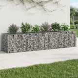 vidaXL Gabion verhoogd bed 2 pcs Zilver 260 x 60 x 55 cm