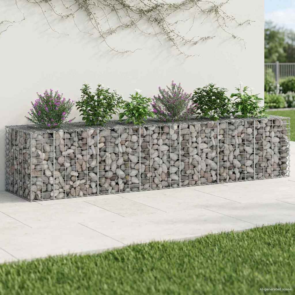vidaXL Gabion verhoogd bed 2 pcs Zilver 260 x 60 x 55 cm
