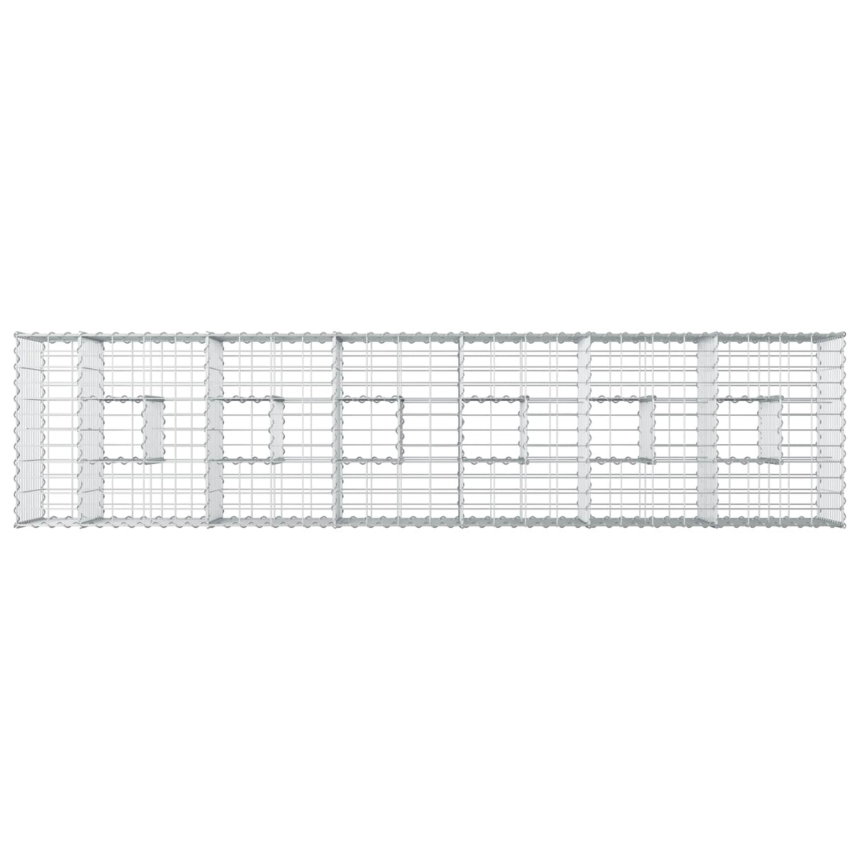 vidaXL Gabion verhoogd bed 2 pcs Zilver 260 x 60 x 55 cm
