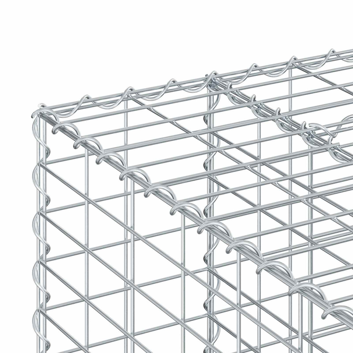 vidaXL Gabion verhoogd bed 2 pcs Zilver 260 x 60 x 55 cm