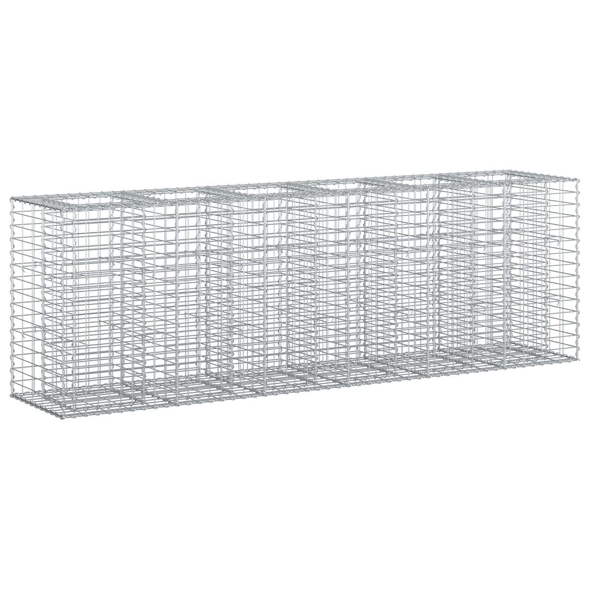 vidaXL Gabion verhoogd bed 2 pcs Zilver 260 x 60 x 55 cm