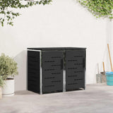 vidaXL Afvalbak Opslag Zwart 138 x 77,5 x 112,5 cm Roestvrij staal