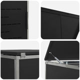 vidaXL Afvalbak Opslag Zwart 138 x 77,5 x 112,5 cm Roestvrij staal