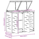 vidaXL Afvalbak Opslag Zwart 138 x 77,5 x 112,5 cm Roestvrij staal