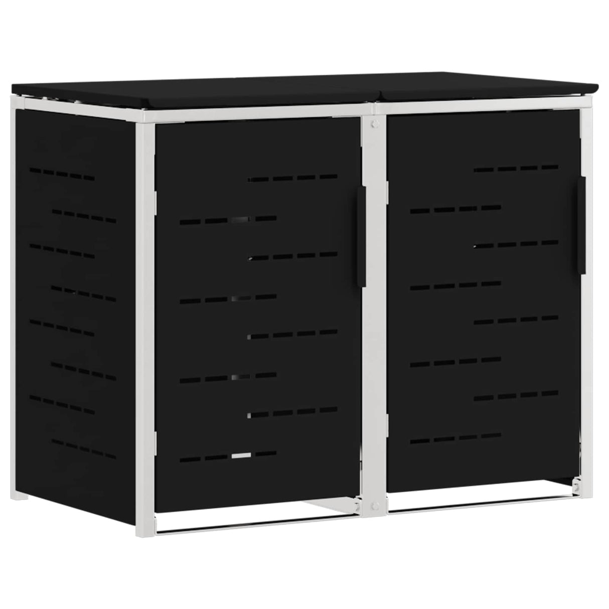 vidaXL Afvalbak Opslag Zwart 138 x 77,5 x 112,5 cm Roestvrij staal