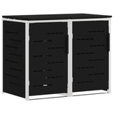 vidaXL Afvalbak Opslag Zwart 138 x 77,5 x 112,5 cm Roestvrij staal