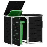 vidaXL Afvalbak Opslag Zwart 138 x 77,5 x 112,5 cm Roestvrij staal