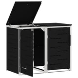 vidaXL Afvalbak Opslag Zwart 138 x 77,5 x 112,5 cm Roestvrij staal
