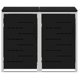 vidaXL Afvalbak Opslag Zwart 138 x 77,5 x 112,5 cm Roestvrij staal