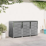 vidaXL Afvalbak Opslag Zwart 138 x 77,5 x 112,5 cm Roestvrij staal