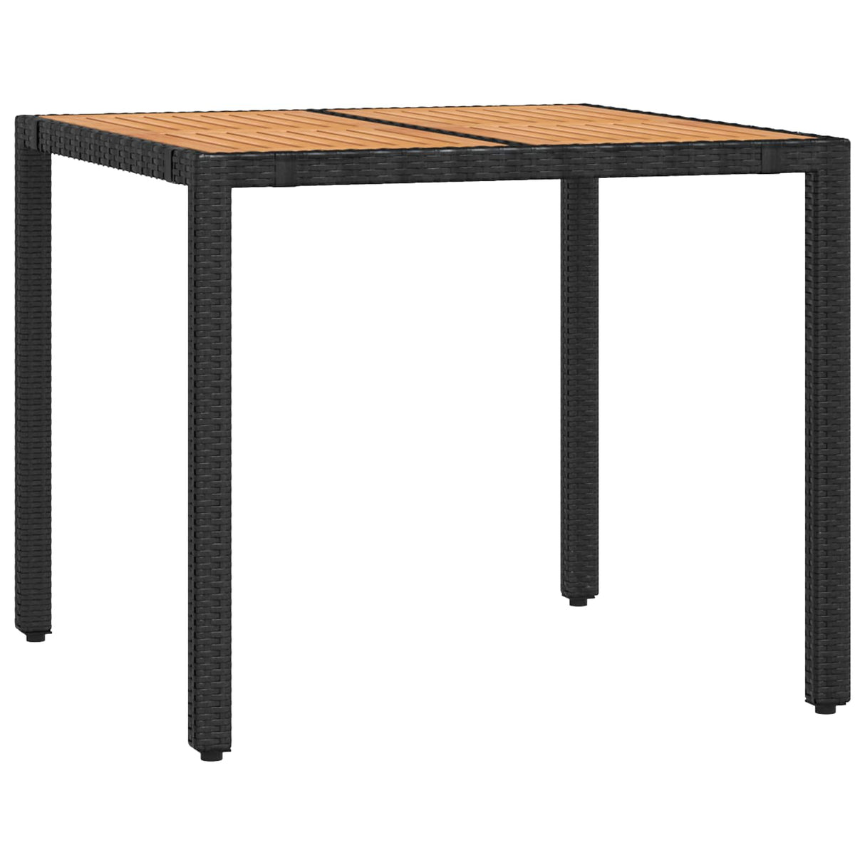 vidaXL Buiten Eettafel Set 3 st Zwart PE rotan en poedergecoat staal